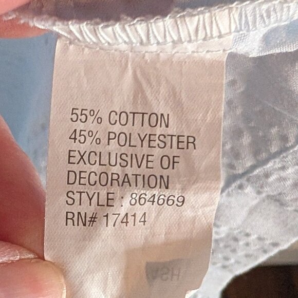 Miss Elaine Light Blue Textured Cotton Blend Embroidered Zip-Front House Coat L - Picture 7 of 8